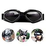 PEDOMUS Hunde Sonnenbrille Verstellbarer Riemen für UV-Sonnenbrillen Wasserdichter Schutz für kleine und mittlere Hunde Schwarz