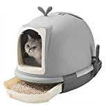 Pet Litter Box Cat Toilet Portable Cleaning Fully Enclosed Cat Pan with Scoop Automatic Self-Cleaning Cat Litter Box for Cats ...