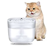 PETEMPO Katzenbrunnen, 2L Trinkbrunnen für Katze Kabellos, Ultraleise Wireless Wasserpumpe, Leicht zu Reinigen, mit Stromausfallschutzfunktion bei Niedrigem Wasserstand & Aktivkohlefilter