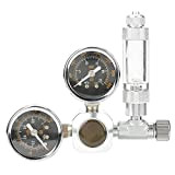 Pssopp CO2 Druckminderer Regulator CO2 Aquarium Druckminderer CO2 Druckregler Ventil mit 2 Manometer für Aquarium System(W21.8)