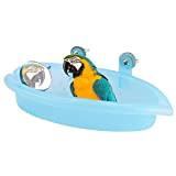 Pssopp Vogel Badewanne mit Spiegel Papagei Badewanne Badehaus Vogelkäfig Zubehör für Vögel Papageien