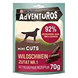 PURINA AdVENTuROS Mini Cuts Hundeleckerli getreidefrei, Hundesnack reich an Wildschwein, 7er Pack (7 x 70g)