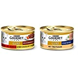 PURINA GOURMET Gold Délicatesse en Sauce Katzenfutter nass, mit Rind und Huhn, 12er Pack (12 x 85g) & Gold Feine ...