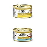PURINA GOURMET Gold Katzenfutter nass 24er Mix-Pack, Pastete mit Huhn und Ragout Thunfisch, (2 x 12 x 85g)