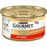 PURINA GOURMET Gold Raffiniertes Ragout Katzenfutter nass, mit Rind, 12er Pack (12 x 85g)