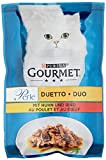 PURINA GOURMET Perle Duetto Katzenfutter nass, mit Huhn und Rind, 26er Pack (26 x 85g)