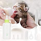 Queta 60 ml Silikon Babyflasche, Neugeborenen Pflegeflasche, Futterflasche, Zuchtflasche mit Nippelbürstenset, geeignet für Neugeborene, kleine Katzen und Hunde