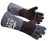 RAPICCA Handschuhe für den Umgang Mit Tieren Bissfeste Kevlar-verstärkte Lederpolsterung Hund, Katze, Kratzer, Falke, Greifer, Reptilien, Schlangen 55.9cm