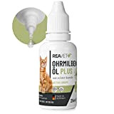 ReaVET Ohrmilbenöl Plus 25 ml sofort wirksames Mittel für Katzen –gegen Ohrmilben mit Kamille für Hund & Katze, Sanfte Pflege ...