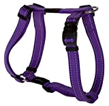 Reflective Adjustable Dog H Harness for Large Dogs; Matching Collar and Leash Available, Purple