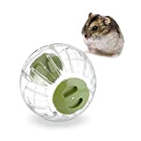 Relaxdays Hamsterball, Ø 18,5 cm, Laufkugel für Hamster & Mäuse, Kunststoff, Nagerspielzeug zum Laufen, transparent/grün
