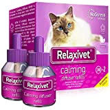Relaxivet 2X Beruhigungsmittel für Katzen - Hunde und Katzen Beruhigung Steckdose Nachfüller & Pheromone Katzen Nachfüllflakon gegen Konflikte