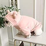 RTEAQ Hundekleidung Mops-niedliche Schwein-Form-Samt-lustige Kostüm-Haustier-Hundekleidung für kleine Hundehaustier-Kleidung Yorkshire-Mops-Bulldoggen-Kapuzenpullis Hundemantel