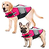 Schwimmweste Hund, Hundeschwimmweste Reflektierende Lifesaver, Hundeschwimmweste mit Hoher Sichtbarkeit, Haustiere Sommer Badebekleidung zum Schwimmen, Bootfahren und Kanufahren, Pink XL