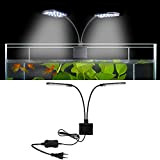 SENZEAL X7 LED Aquarium Beleuchtung Zwillinge Aquarium Lampe Zwei Köpfe LED Licht 220V 15W 1600LM für 8 bis 15 Zoll ...