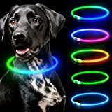 SerDa-Run Leuchthalsband Hund, USB-wiederaufladbares LED-Hundehalsband, 1 Stück zuschneidbares Hundehalsband mit Licht für große, mittelgroße und kleine Hunde, die nachts spazieren ...