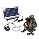 Solarbetriebener Wasserspeier Froschpaar - inkl. Solar Teichpumpe 8 Watt 380 l/h - Maße ca. 200 x 150 x 220 mm ...