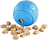 Sweetypet Hundespielzeug: Hunde-Spielball aus Naturkautschuk, mit Snack-Ausgabe, Ø 8 cm, blau (Katzenspielzeug)