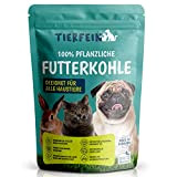 TIERFEIN pflanzenbasierte Futterkohle für Hunde & Katzen (500ml, Pulver) - Pflanzenkohle für Verdauung, Entgiftung, Durchfall – Aktiv-Kohle Haustiere