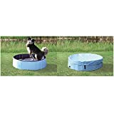 TRIXIE 39482 Hundepool, ø 120 × 30 cm, hellblau/blau + Abdeckung für Hundepool # 39482, ø 120 cm, hellblau