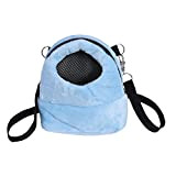 UEETEK Kleintier Tragetasche Hamster Reisetasche Rucksack für Meerschweinchen Chinchilla Igel - Größe S (Blau)