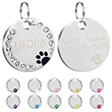 Uiopa 2 Stück Hundemarke mit Gravur, Adressanhänger Hund Hundemarke Personalisiert Haustier ID Tag mit Schlüsselringe, Hundeanhänger mit Gravur für Kleine ...
