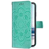 Uposao Kompatibel mit Samsung Galaxy A6 Plus 2018 Handyhülle Mandala Blumen Muster Handy Schutzhülle Ledertasche Flip Case Handytasche Wallet Hülle ...