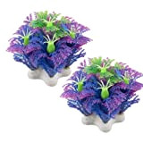 Uxcell Aquarium-Pflanzen-Set, Kunststoff, 5,8 cm, Violett, 2-teilig