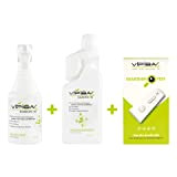 ViPiBaX Giardien Akut 3-teiliges Set – Hygiene-Spray 500ml, Wischkonzentrat 1l, Giardien Test