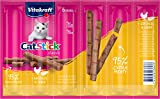 Vitakraft Katzensnacks, Fleischige Sticks mit Geflügel und Leber, Cat Stick mini, 23847, 6 Stück