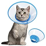 Vivifying Haustier Halskrause, Verstellbar von 15.5-23 cm Leichtgewicht Schutzkragen für Welpen, Kleine Hunde und Katzen (Blau-M)