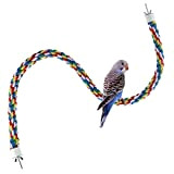 Vogel Seil Spirale Parrot Climbing Rope Sitzstange für Papagei/Wellensittich/Nymphensittiche/Sittiche (80cm Metallmutter)