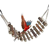Vögel Spielzeug Holzleiter Hölzerne Strickleiter mit Seil Swing Bridge für Wellensittiche Sittiche Papageien Pet Training Spielzeug