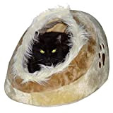 Waschbares Flauschi Katzenhöhle Tierbett mit Kuscheleinlage für Hund, Katze & Haustier