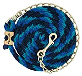 Weaver Führleine Poly Leder Seil mit Messing vergoldet Drehgelenk Kette, Marineblau/Blau/Türkis, 5/20,3 cm X 8 '15,2 cm, Navy/Blue/Turquoise