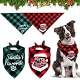 Weihnachten Hund Bandana, Haustier Halstuch Schal Kopftücher Dreieck Kariert Lätzchen für Weihnachts Haustier Kostüm Deko, Hundehalstuch Geschenk Outfit für Kleine ...