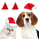 Weihnachtsmütze Haustier Languo 4 Stück Hund Weihnachtsmütze mit Bommeln Weihnachtskostüm für Hund Katz, Weich