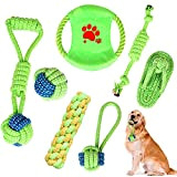 WELLXUNK® Welpen Baumwollseil Spielzeug, 7 Stück Hunde Seil Kauen Spielzeug, Intelligenz Welpenspielzeug Seile, Vorteilhaft für die Zahnreinigung des Hundes, für ...