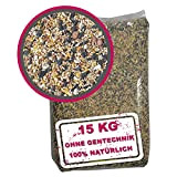 WILDVOGEL-VITAL 15 kg - Premium Ganzjahresfutter für Wildvögel/Gartenvögel mit Erdnüssen und französischen Sonnenblumenkernen - OHNE GENTECHNIK!