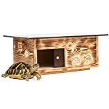 Woid Herz Premium Schildkrötenhaus aus 20mm Vollholz (SH4) - Wetterfest mit Boden und Schiebetür inc. verstellbare Belüftung - Schildkrötenhaus Schildkrötengehege ...