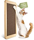 WOOWOOD ® Kratzbrett Katze [Beidseitig Verwendbar] Krallenpflege aus 100% Öko Sisal I Kratzbrett Wand aus Massivholz I Kratzbretter Katze I ...