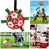 X XBEN Weihnachten Hundespielzeug, 20CM Hundespielzeug Große Hunde, Langlebige Hundebälle für Große & Kleine Hunde, Interaktives Hundefußball mit Schnur und ...