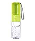 YUSKO Wasserflaschen für Hunde, Tragbare Reise auslaufsicher mweltschutz Material PC&ABS KatzenTrinkflasche Hunde 450ml Grün