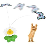 ZGHYBD Electric Butterfly Coloured Toy for Cats with Two Replacement Flashing Butterflies Cat Interactive Training Toys The Batteries Are not ...